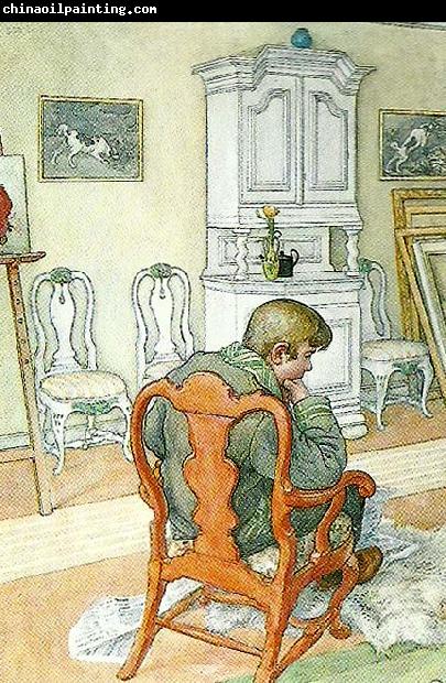 Carl Larsson Esbjorn i nattrock-Esbjorn som konvalescent