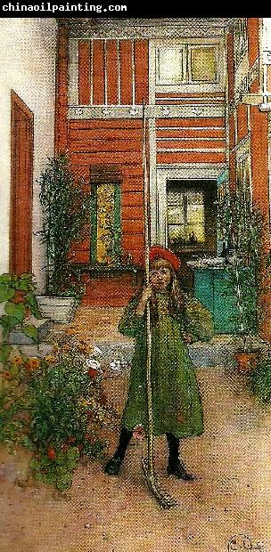 Carl Larsson brita med krattan- krattning