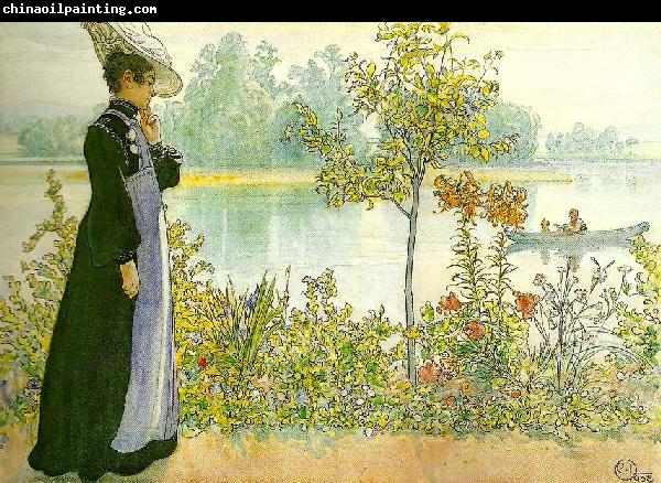 Carl Larsson karin vid stranden-eftersommar