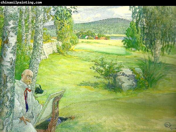 Carl Larsson paradiset-sjalvportratt i landskap