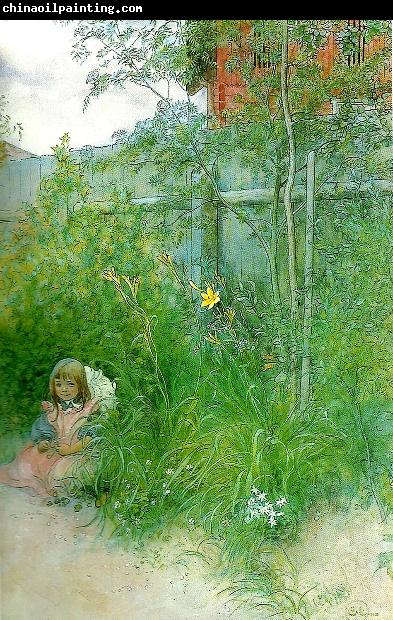 Carl Larsson brita i blomrabatten