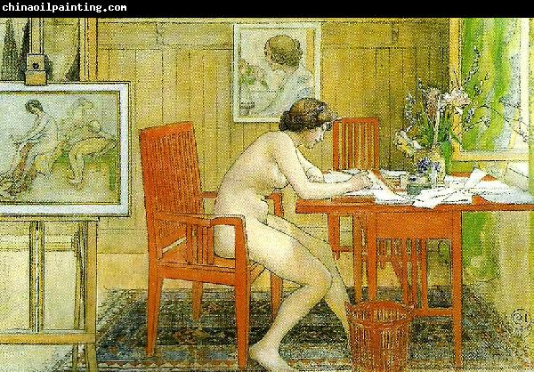 Carl Larsson modellen skriver vykort