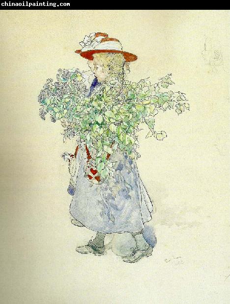 Carl Larsson tva flickor med syrener