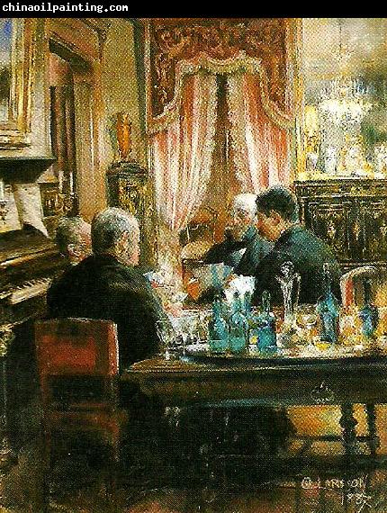 Carl Larsson spelparti-interior fran furstenbergska hemmet