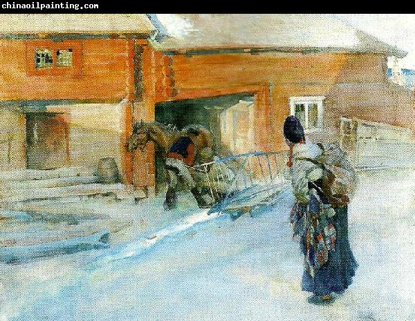 Carl Larsson en gard -i dalarna- utanfor portlidret