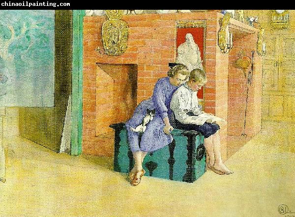 Carl Larsson tre om en bok-kersti och esbjorn samt muff