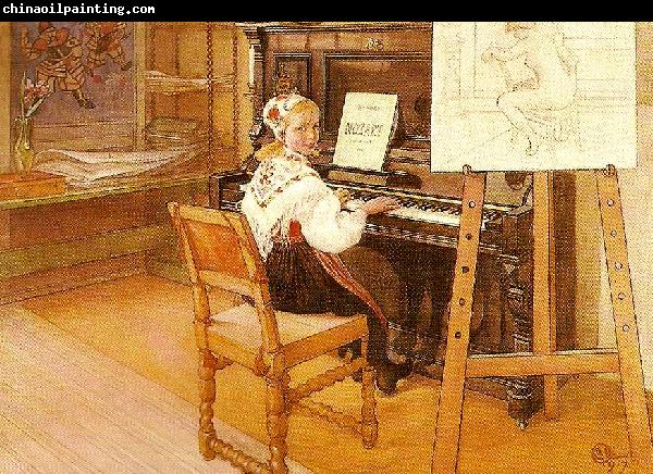 Carl Larsson lillanna spelar mozart