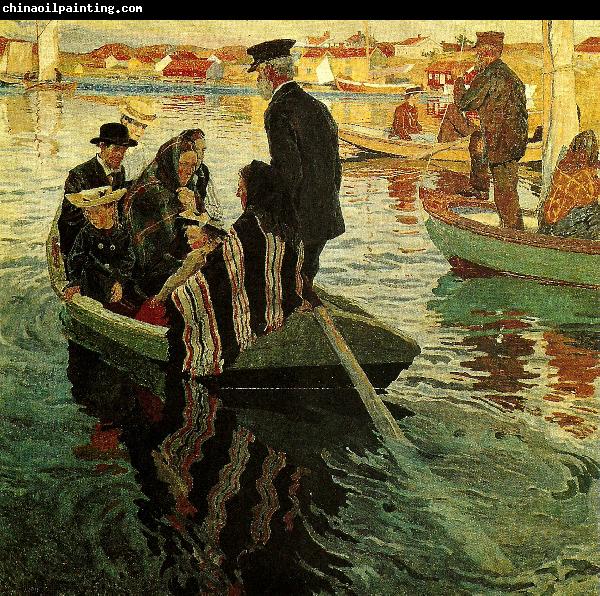 Carl Wilhelmson kyrkfolk i bat