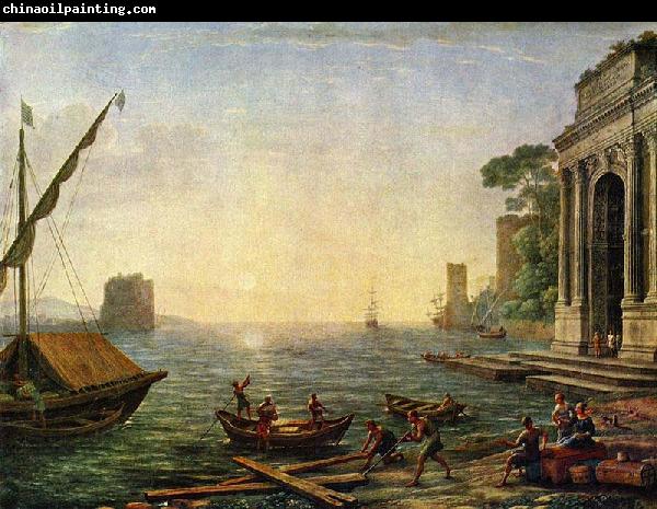 Claude Lorrain Seehafen beim Aufgang der Sonne