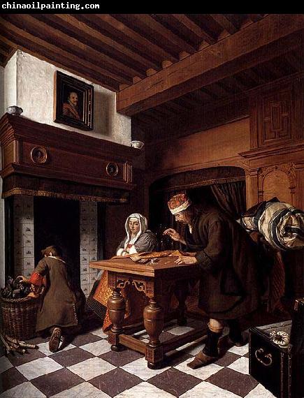 Cornelis de Man A Man Weighing Gold.