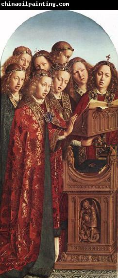 EYCK, Jan van The Ghent Altarpiece: Singing Angels