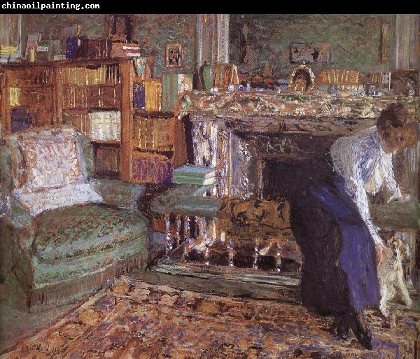 Edouard Vuillard Margaret playing with her puppy