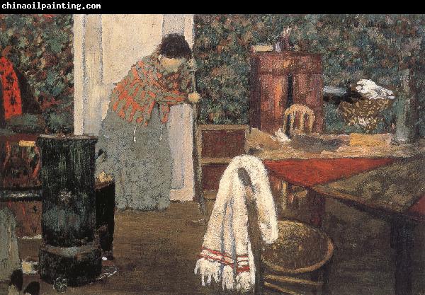 Edouard Vuillard Maid cleaning the room