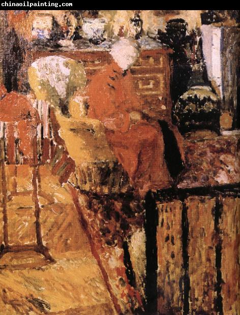 Edouard Vuillard Vial mother wearing a red jacket