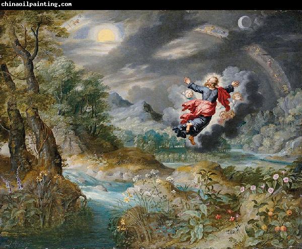 Jan Brueghel the Younger God creating the Sun, the Moon and the Stars