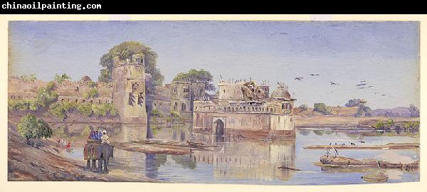 Marianne North palace in the fort in the midst of the tank