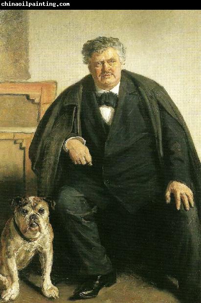 Michael Ancher carl locher med sin hund tiger