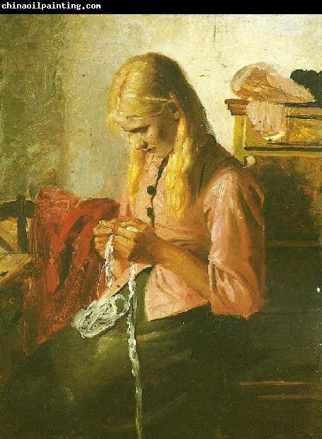 Michael Ancher hceklende ung pige, tine