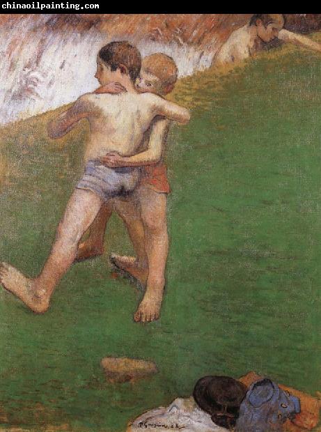 Paul Gauguin chidren wrestling