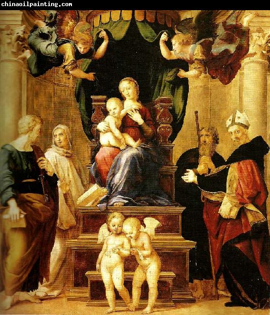 Raphael far right madonna del baldacchino