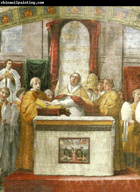 Raphael oath of pope leo 111fresco detail