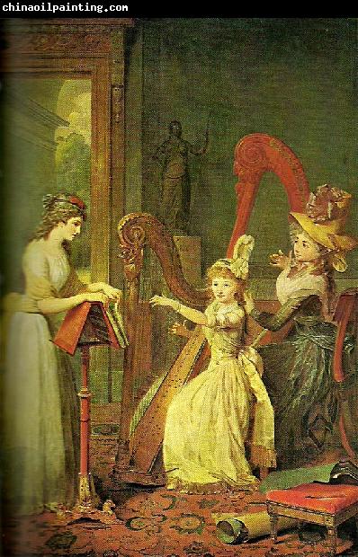 mauzaise princess adelaide dorleans taking aharp lesson with mme de genlis, c.