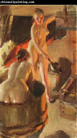 Anders Zorn Girls from Dalarna in the sauna