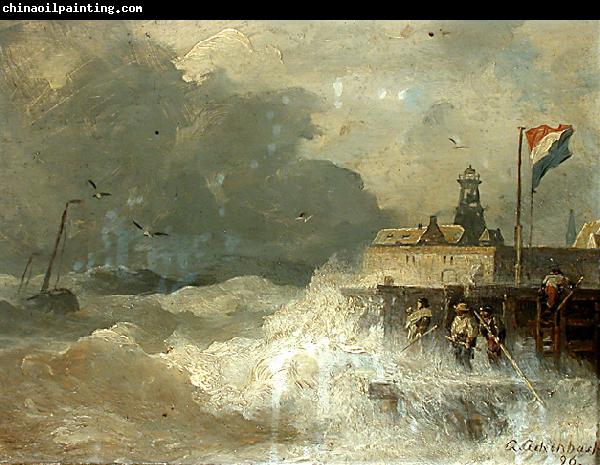 Andreas Achenbach Achenbach Sturm an der Kuste