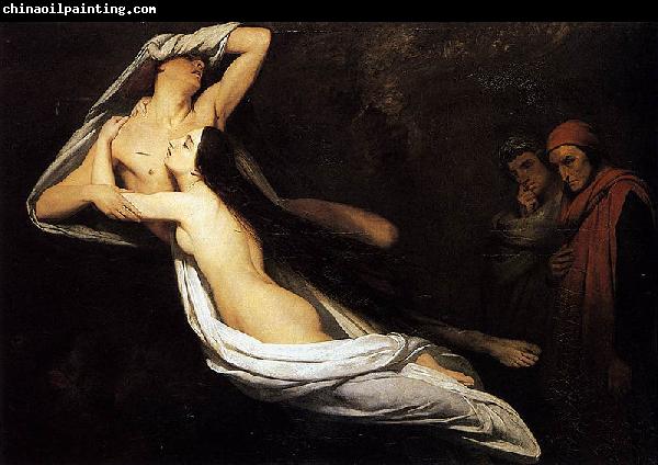 Ary Scheffer The Ghosts of Paolo and Francesca Appear to Dante and Virgil