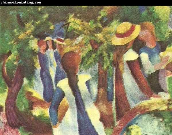 August Macke flickor under trad