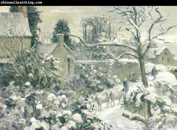 Camille Pissarro Snowscape with Cows Montfoucault