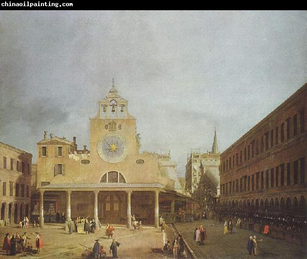 Canaletto Platz vor San Giacomo di Rialto in Venedig.