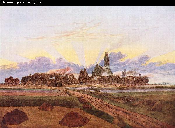 Caspar David Friedrich Brennendes Neubrandenburg