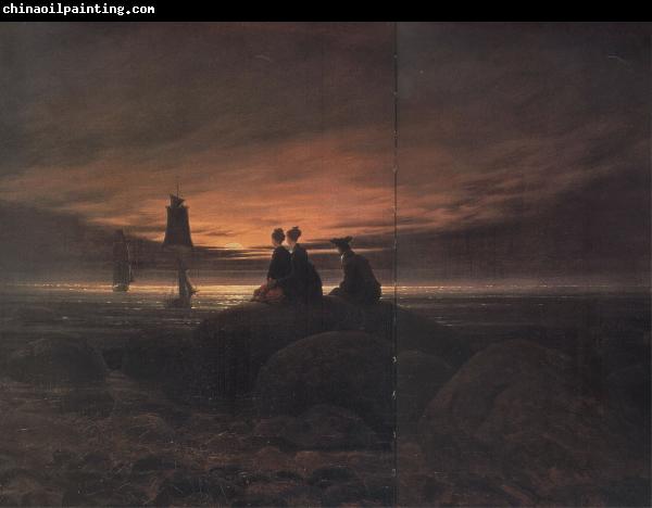 Caspar David Friedrich coucher de soleil sur la mer