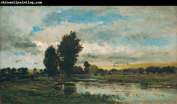 Charles Francois Daubigny French River Scene