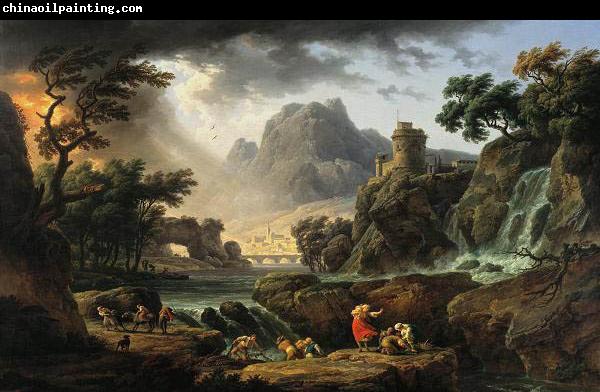 Claude-joseph Vernet Mountain Landscape with Approaching Storm