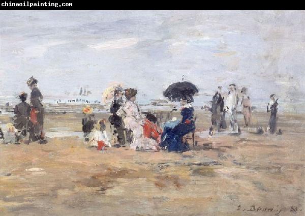 Eugene Boudin Trouville Scene de plage