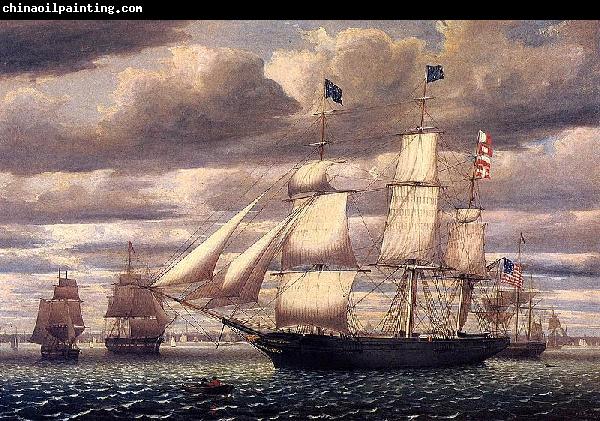 Fitz Hugh Lane Clipper Ship Southern Cross Leaving Boston Harbor