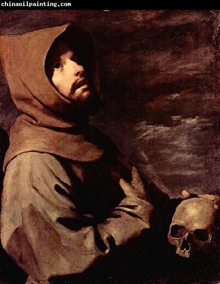 Francisco de Zurbaran Meditierender Hl. Franziskus mit Totenschadel