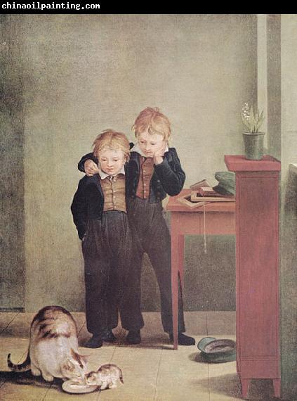 Georg Friedrich Kersting Kinder mit Katzen