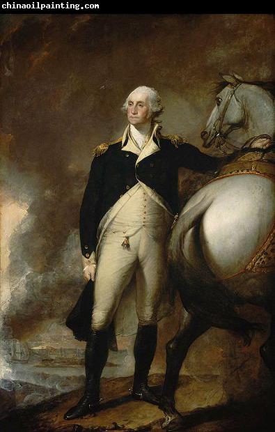 Gilbert Stuart Oil on canvas portrait of George Washington at Dorchester Heights.