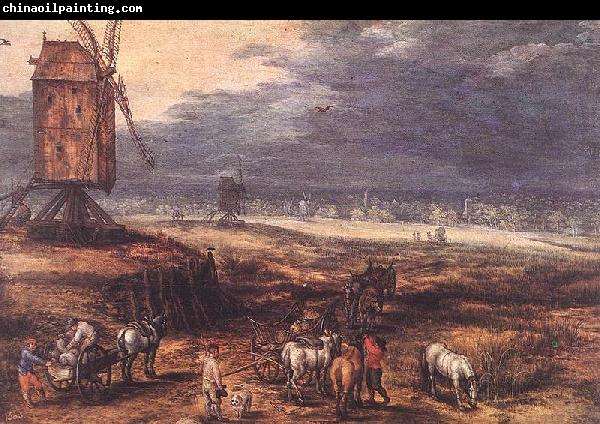 Jan Brueghel Landscape with Windmills