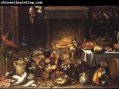 Jan Van Kessel Monkeys Feasting