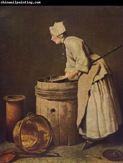 Jean Simeon Chardin Frau Geschirr scheuernd