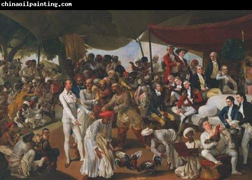 Johann Zoffany Cockfight in Lucknow