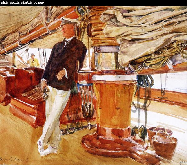 John Singer Sargent On the Deck of the Yacht Constellation