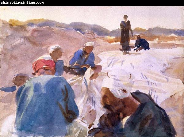 John Singer Sargent Mending a Sail