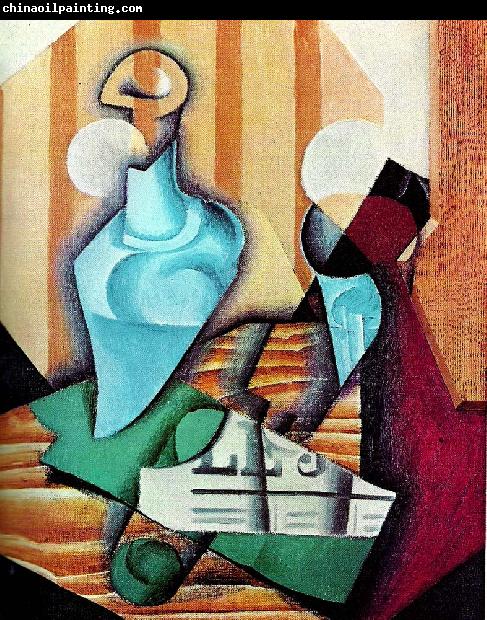 Juan Gris flaska och glas