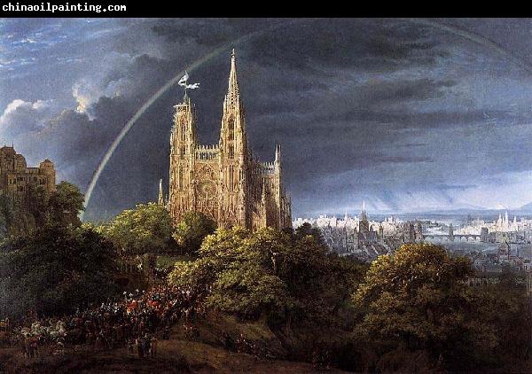 Karl friedrich schinkel Gothic Cathedral with Imperial Palace