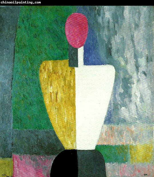 Kazimir Malevich half figure with a  pink face